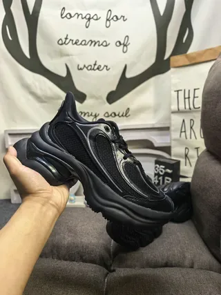 Black Chunky Sole Mesh Sneaker 5