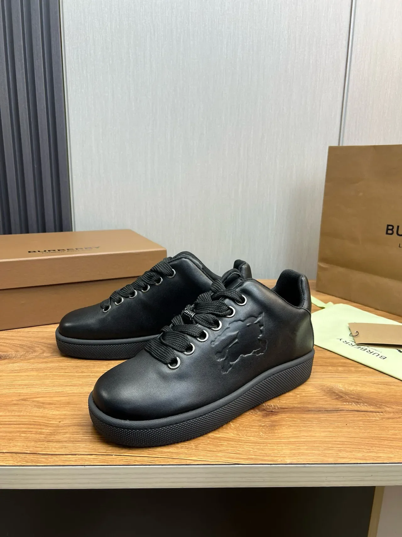 Black Embossed Motif Low-Top Sneaker 9