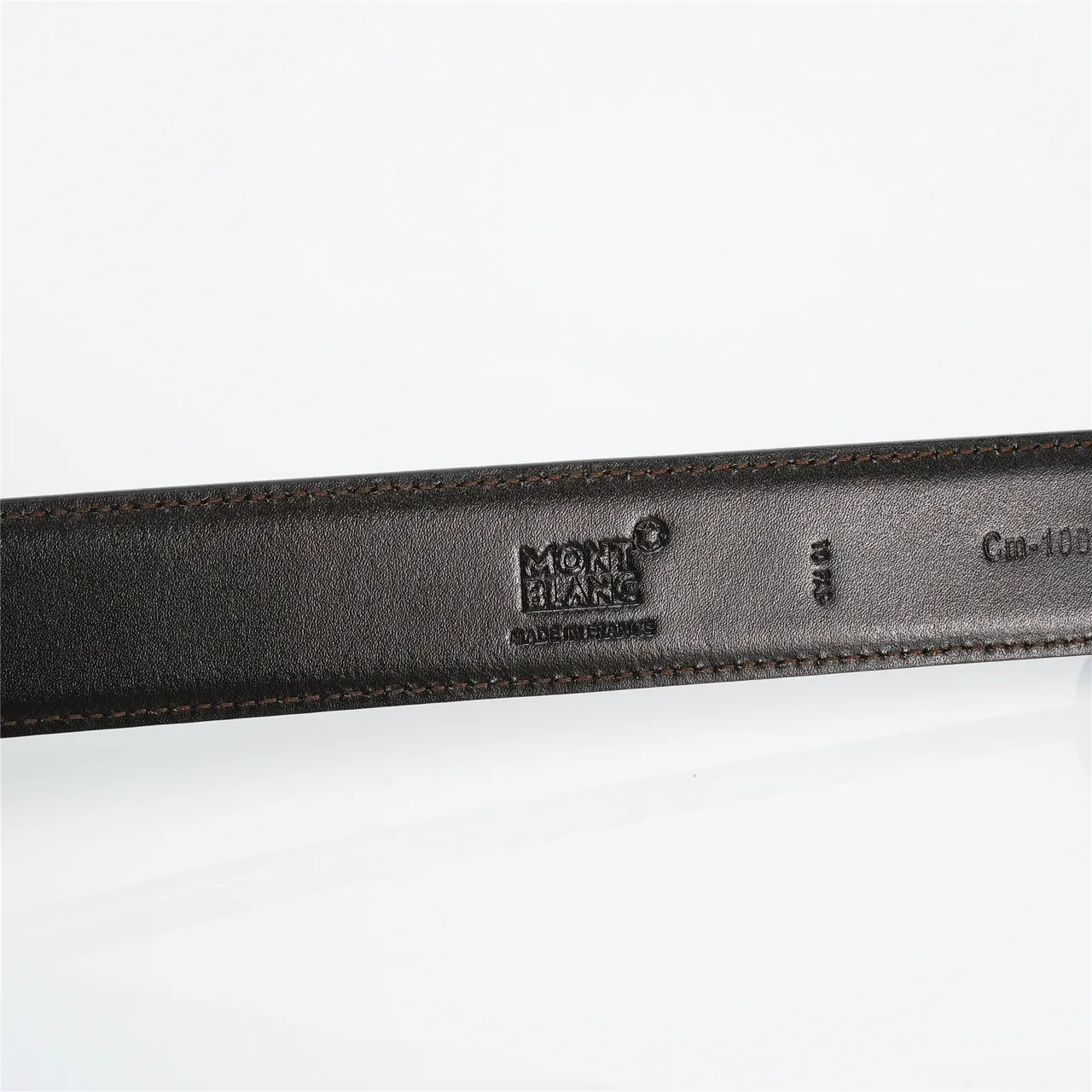 Black Gold Smooth Oval Buckle Leather Belt 9