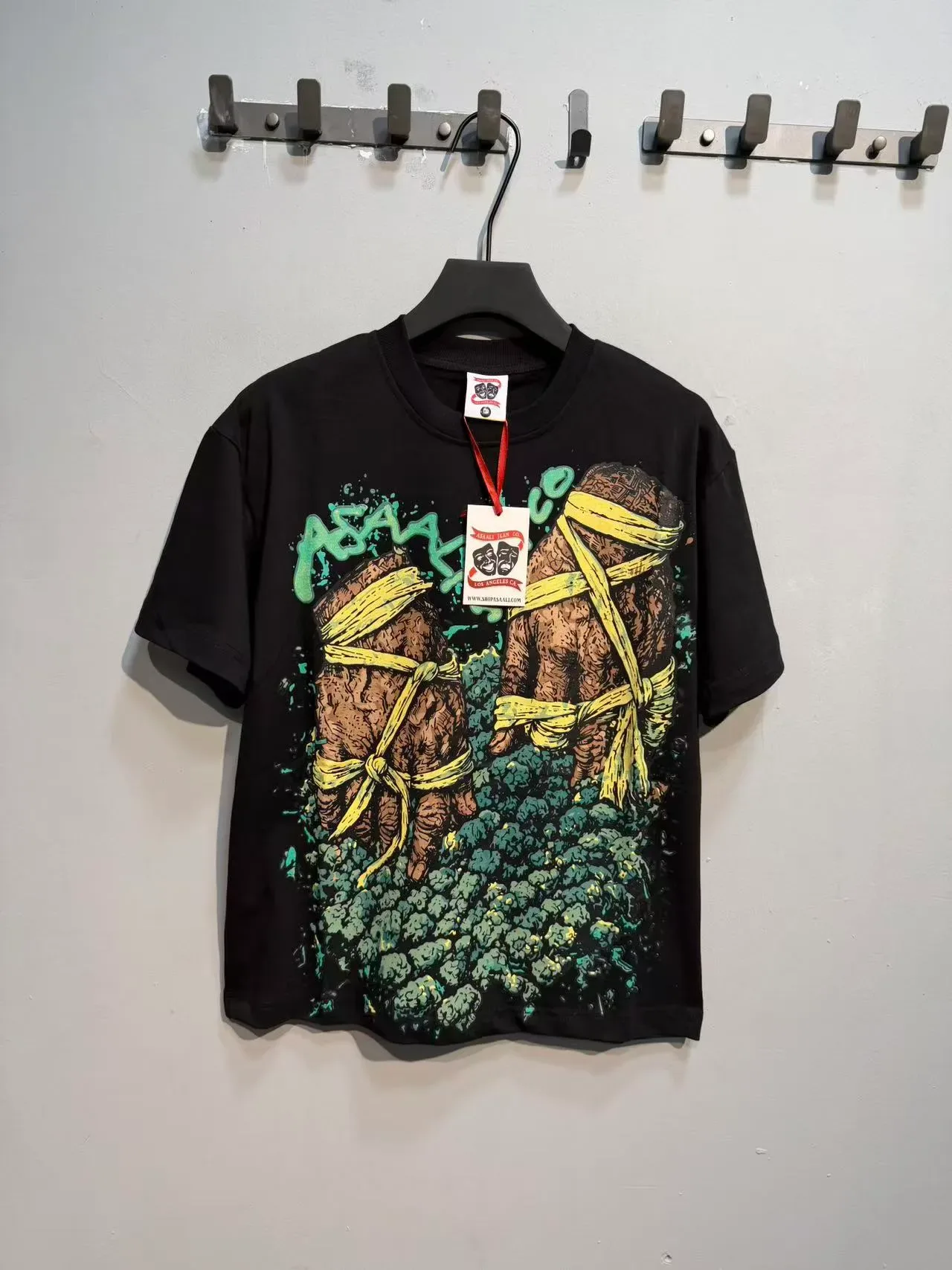 Black Graphic-Print Oversized Double-Sided Art T-Shirt 2
