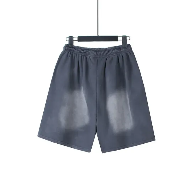 Black Gray Relaxed-Fit Flame-Print Shorts 12