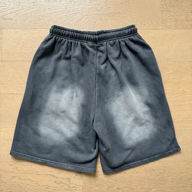 Black Gray Relaxed-Fit Flame-Print Shorts 17