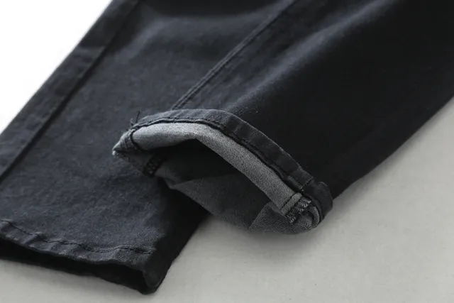 Pantalon jean moto-style à panneaux zippés noir 11