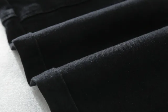 Pantalon jean moto-style à panneaux zippés noir 12