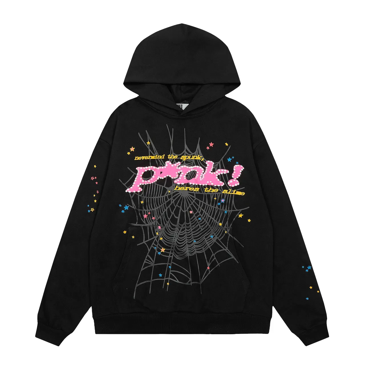 Black Multicolor Graphic-Print Oversized Fit Hoodie 2