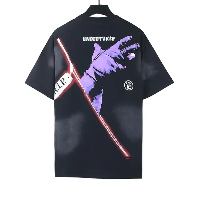 Black Oversized Double-Sided Graphic Print T-Shirt 6