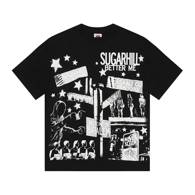 Black Oversized Graphic Print Double-Sided Art T-Shirt 3