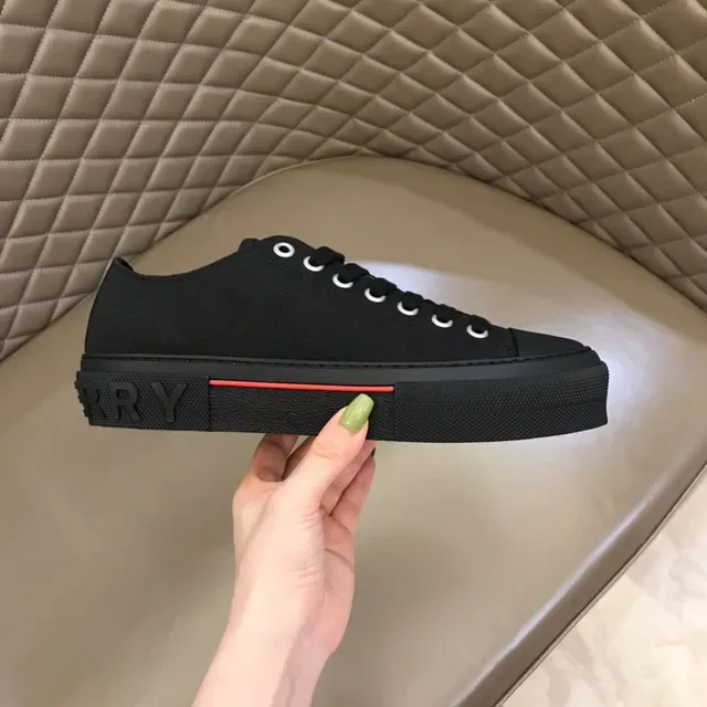 Black Red Canvas Upper Rubber Toe Cap Sneakers 4