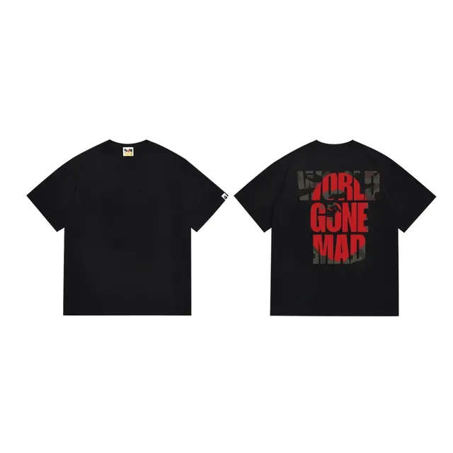 Black Red Graphic Print Bold Typography T-Shirt 3