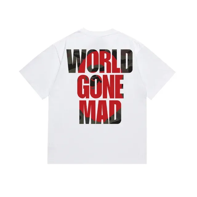 Black Red Graphic Print Bold Typography T-Shirt 5