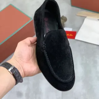 黑色麂皮 Moc-Toe 套脚乐福鞋