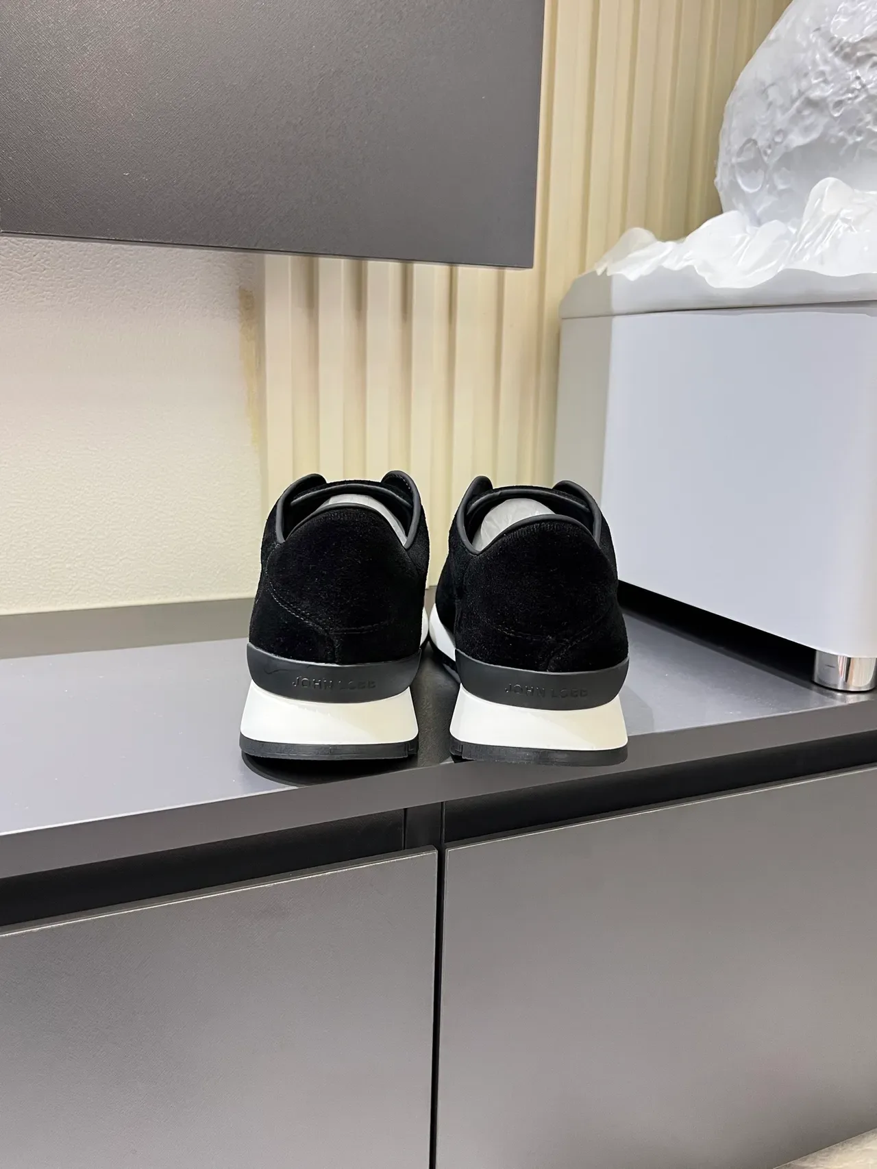 Black Suede Slip-On Lifestyle Sneakers 2