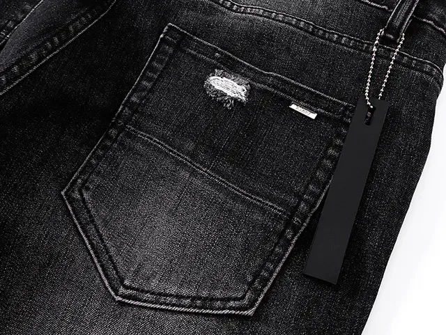 Black White Distressed Denim Embroidered Monogram Shorts 8