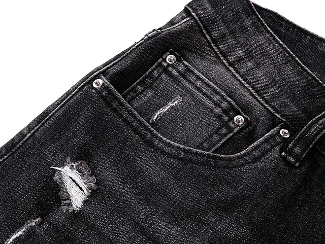Black White Distressed Denim Embroidered Monogram Shorts 13