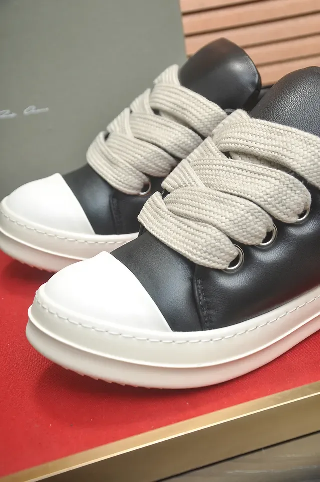 Black White Platform Sole Rope Laces Sneakers 2