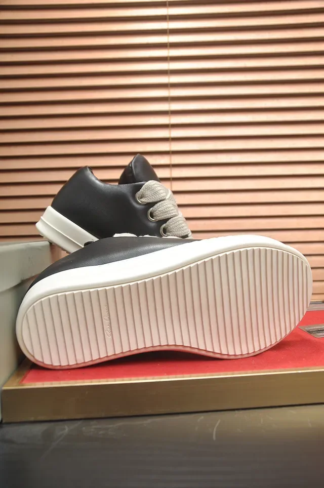 Black White Platform Sole Rope Laces Sneakers 3