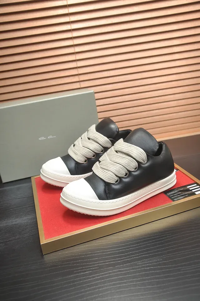 Black White Platform Sole Rope Laces Sneakers 4