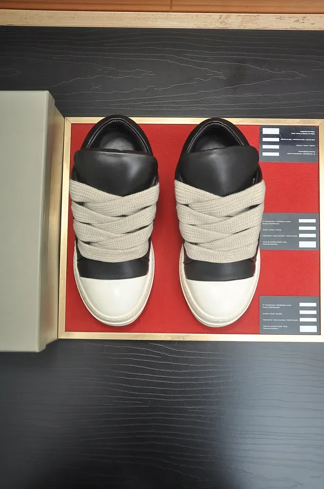 Black White Platform Sole Rope Laces Sneakers 5
