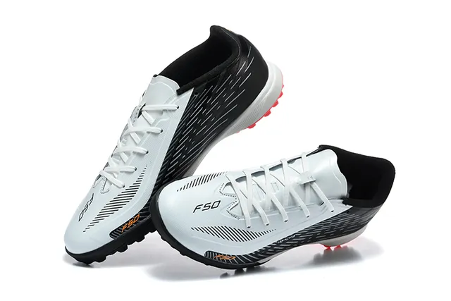Black White Red Turf Soccer Shoes 2