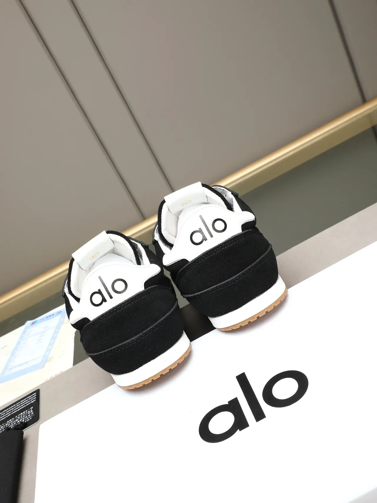 Black White Suede Upper Laces And Heel Tab Sneakers 3