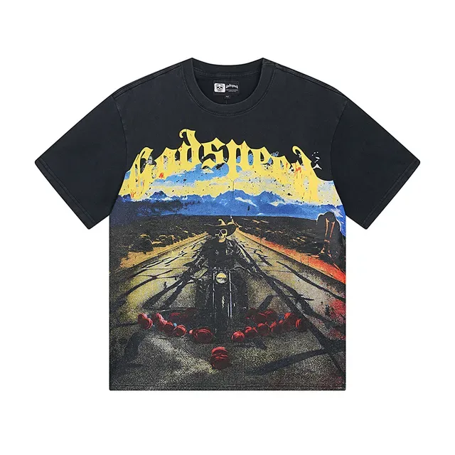 Black Yellow Graphic-Print Front Bold Back Text T-Shirt 2