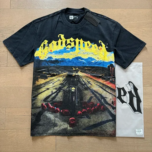 Black Yellow Graphic-Print Front Bold Back Text T-Shirt 5