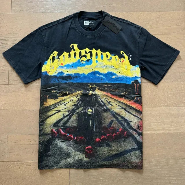 Black Yellow Graphic-Print Front Bold Back Text T-Shirt 6