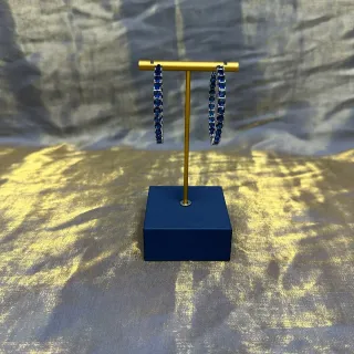 Blue Gemstone Channel-Set Hoop Earrings