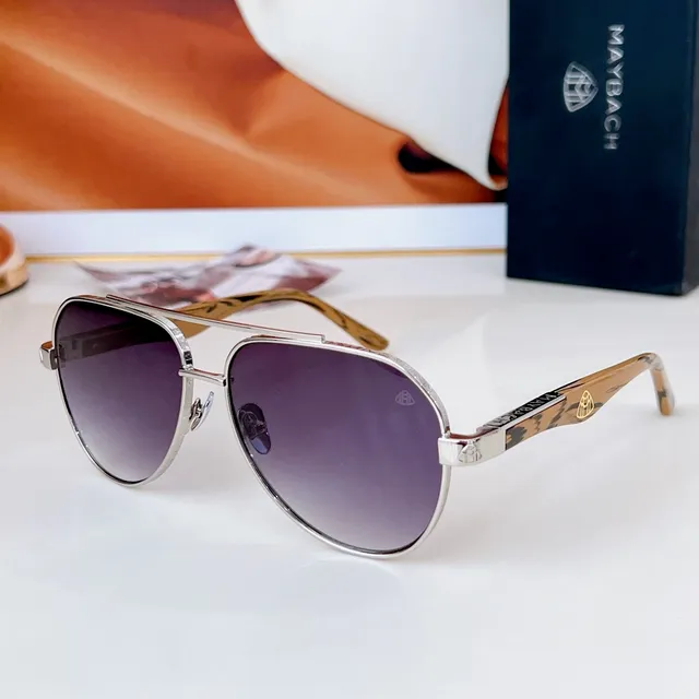 Blue Gold Aviator Silhouette Thin Metal Frame Sunglasses 3