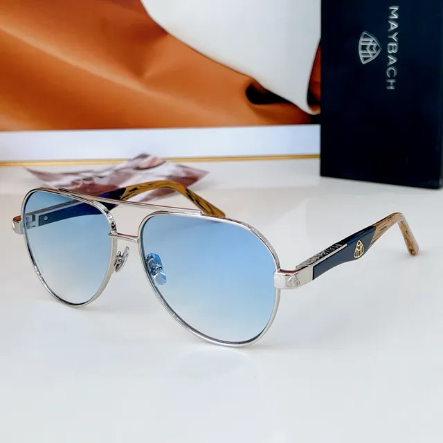 Blue Gold Aviator Silhouette Thin Metal Frame Sunglasses 9