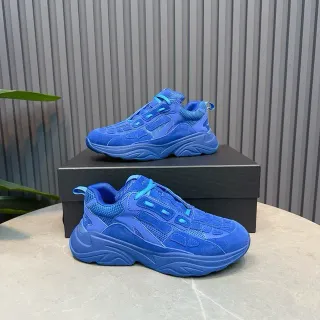 حذاء رياضي أزرق ذو midsole oversized مصممة طبقات علوية من السينثيتيك/الشبكة حذاء رياضي سميك