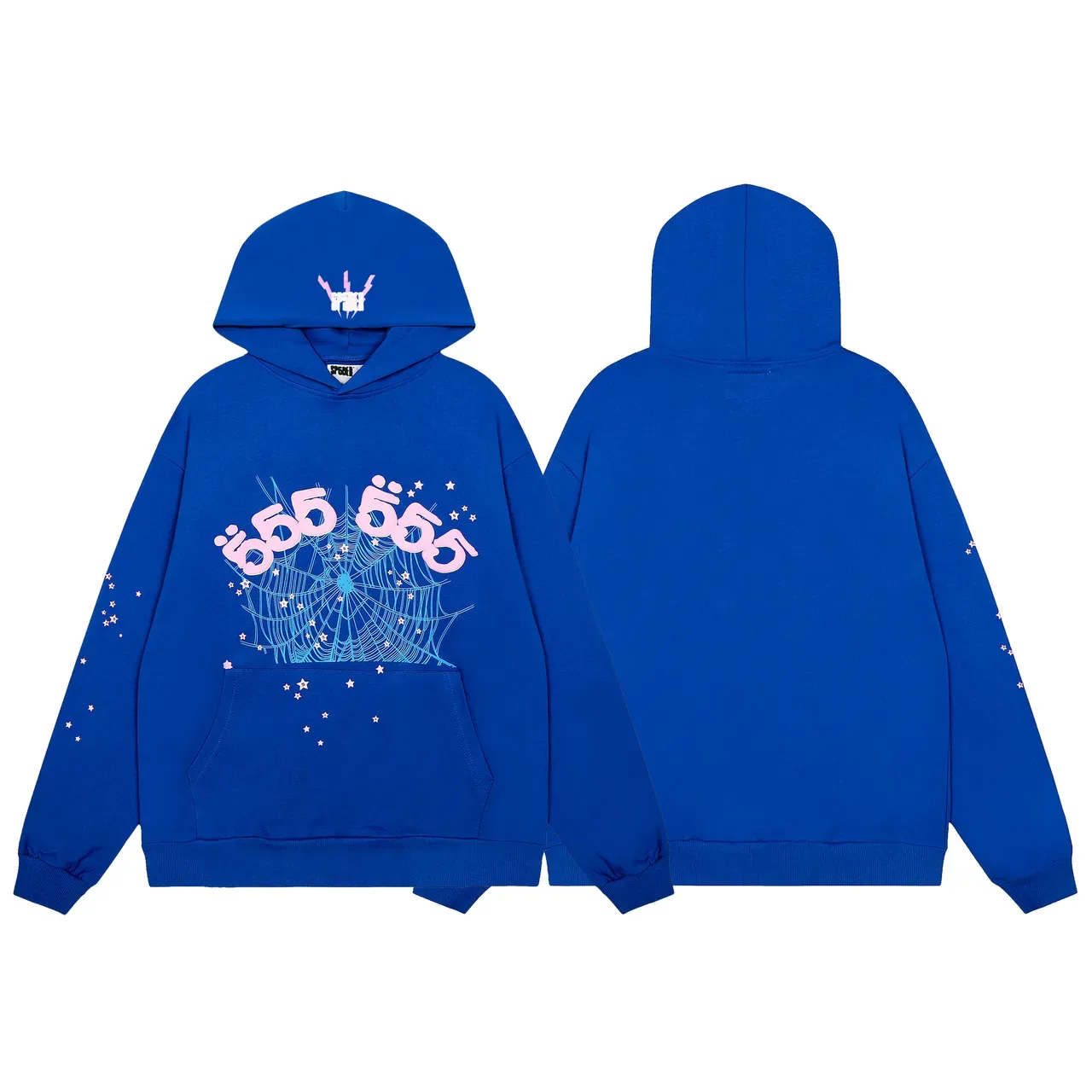 Blue Pink Oversized Fit Graphic-Print Tracksuit 8