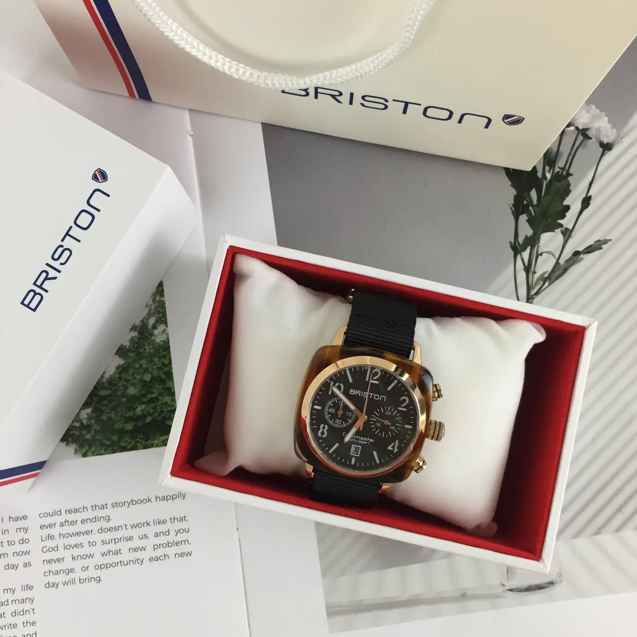 Briston Clubmaster Chronograph Black Dial Gold-Tone Case Mechanical Watch 5