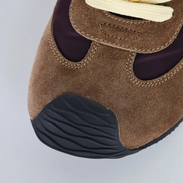 Brown and Burgundy Monogrammed Suede Nylon Sneakers 5