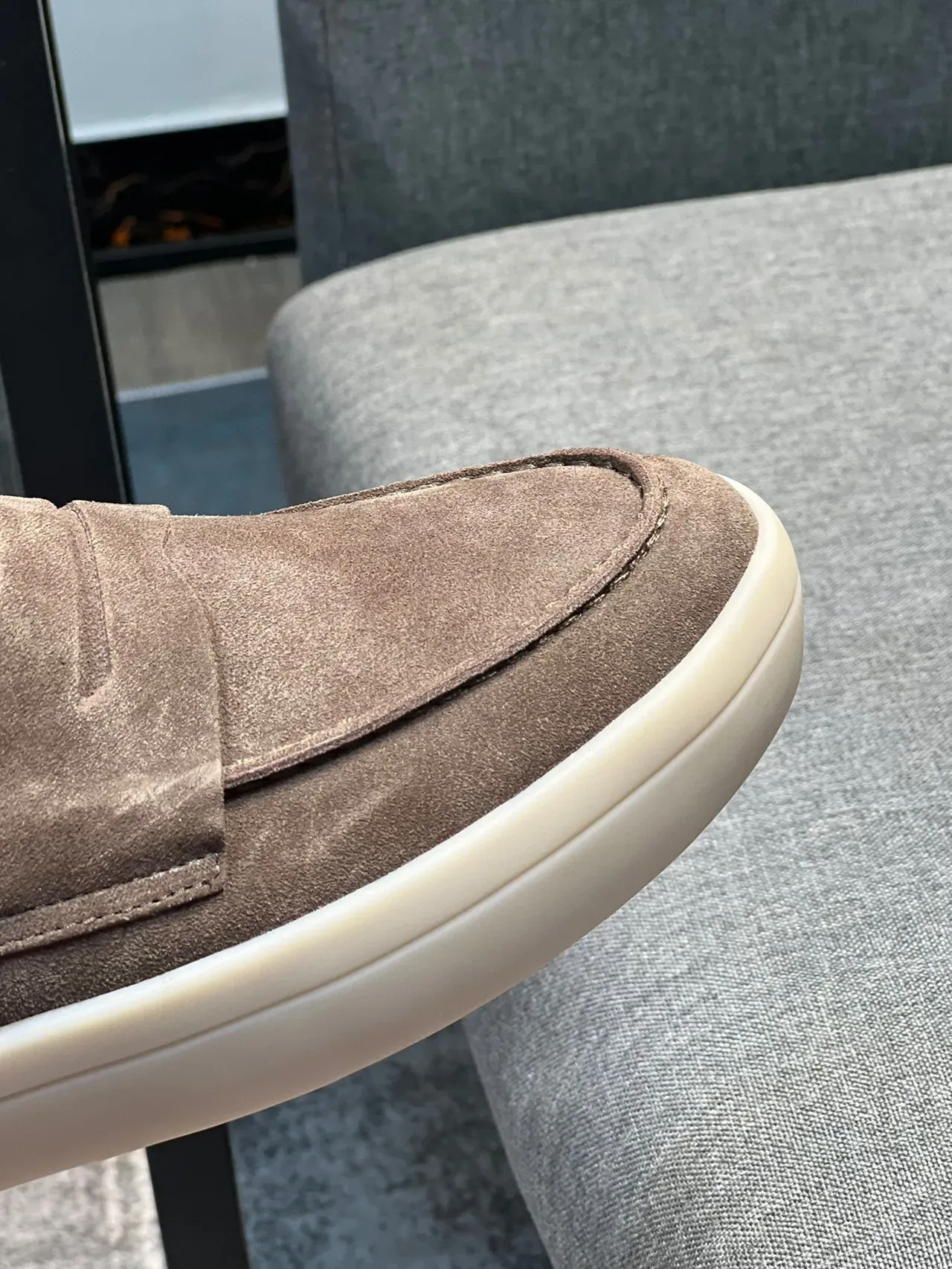 Brown Beige Suede Upper Penny Strap Loafer 3