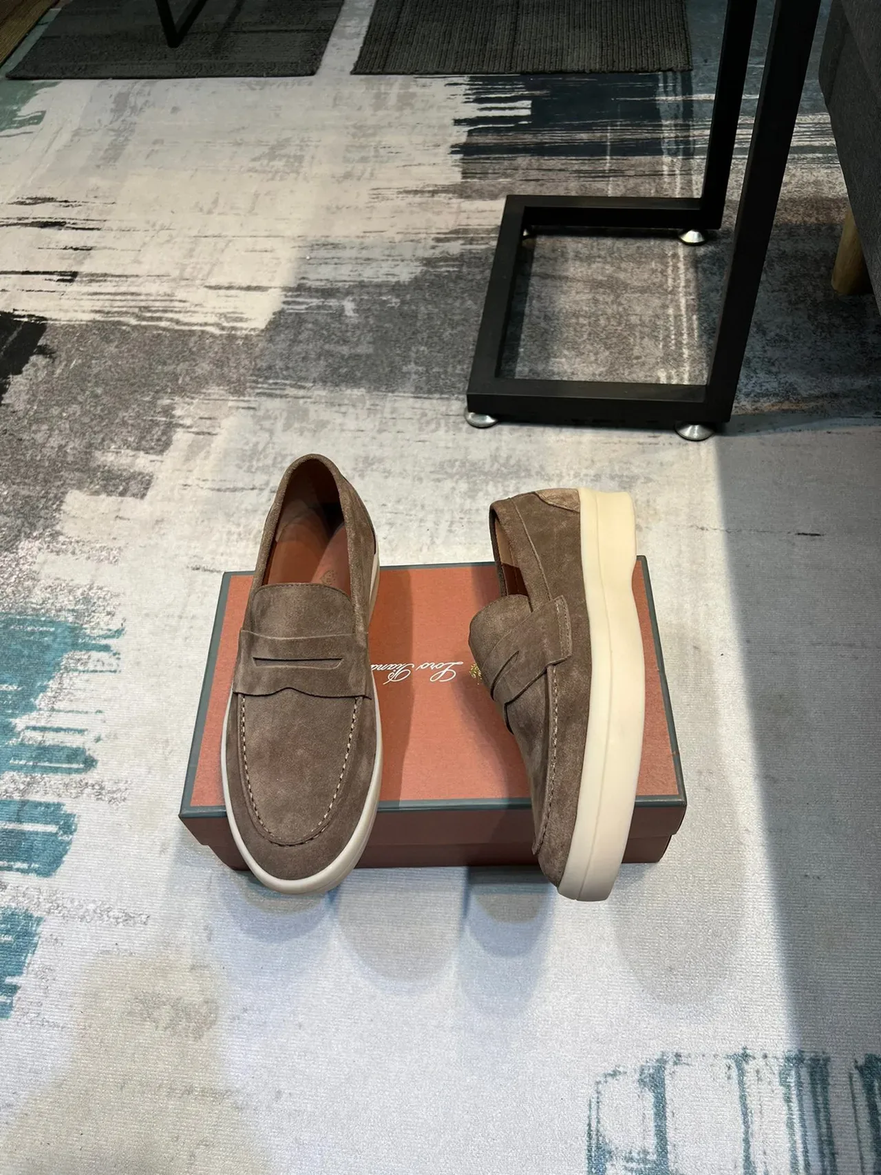 Brown Beige Suede Upper Penny Strap Loafer 4