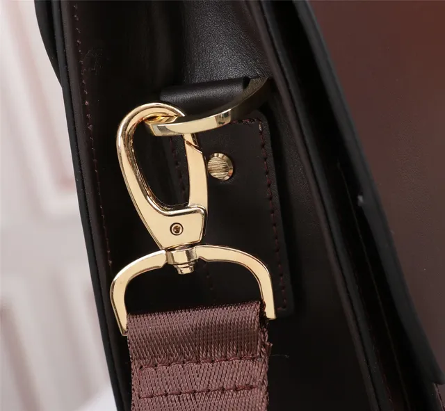 Brown Croc-Embossed and Smooth Leather Briefcase-Style Handbag 6
