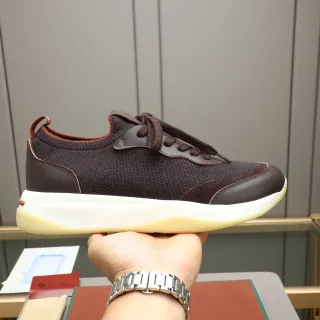 Tênis plataforma com sola de knit e couro marrom