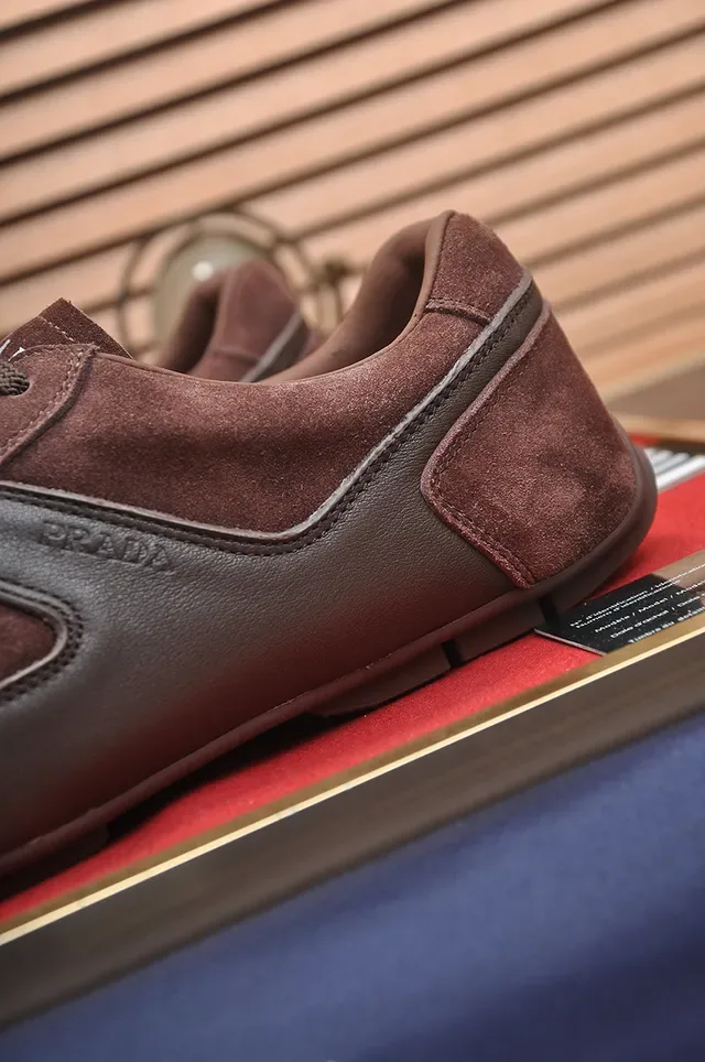 Brown Suede and Leather Panelled Low-Top Lifestyle Sneaker 2