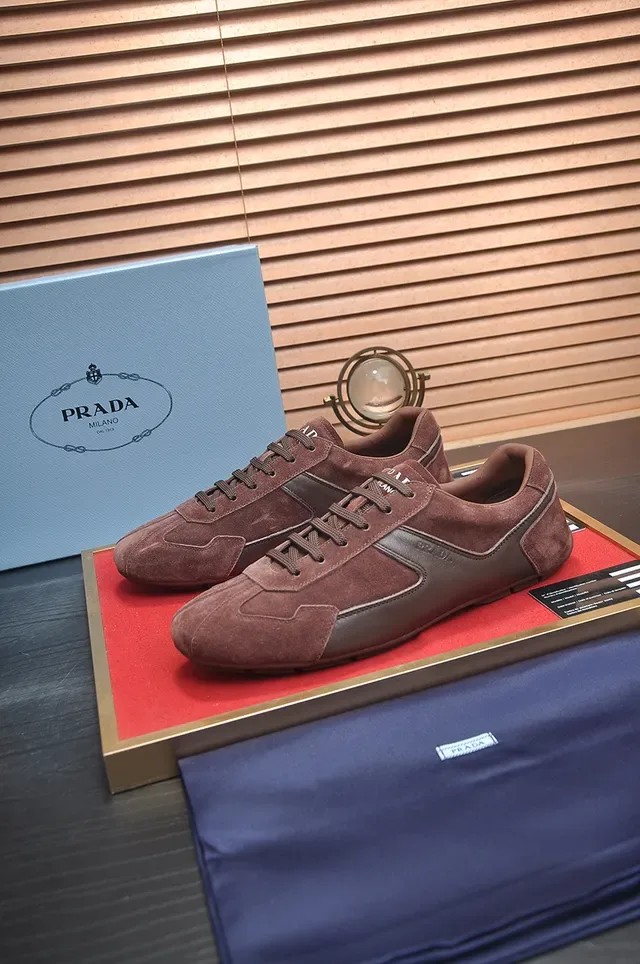 Brown Suede and Leather Panelled Low-Top Lifestyle Sneaker 4