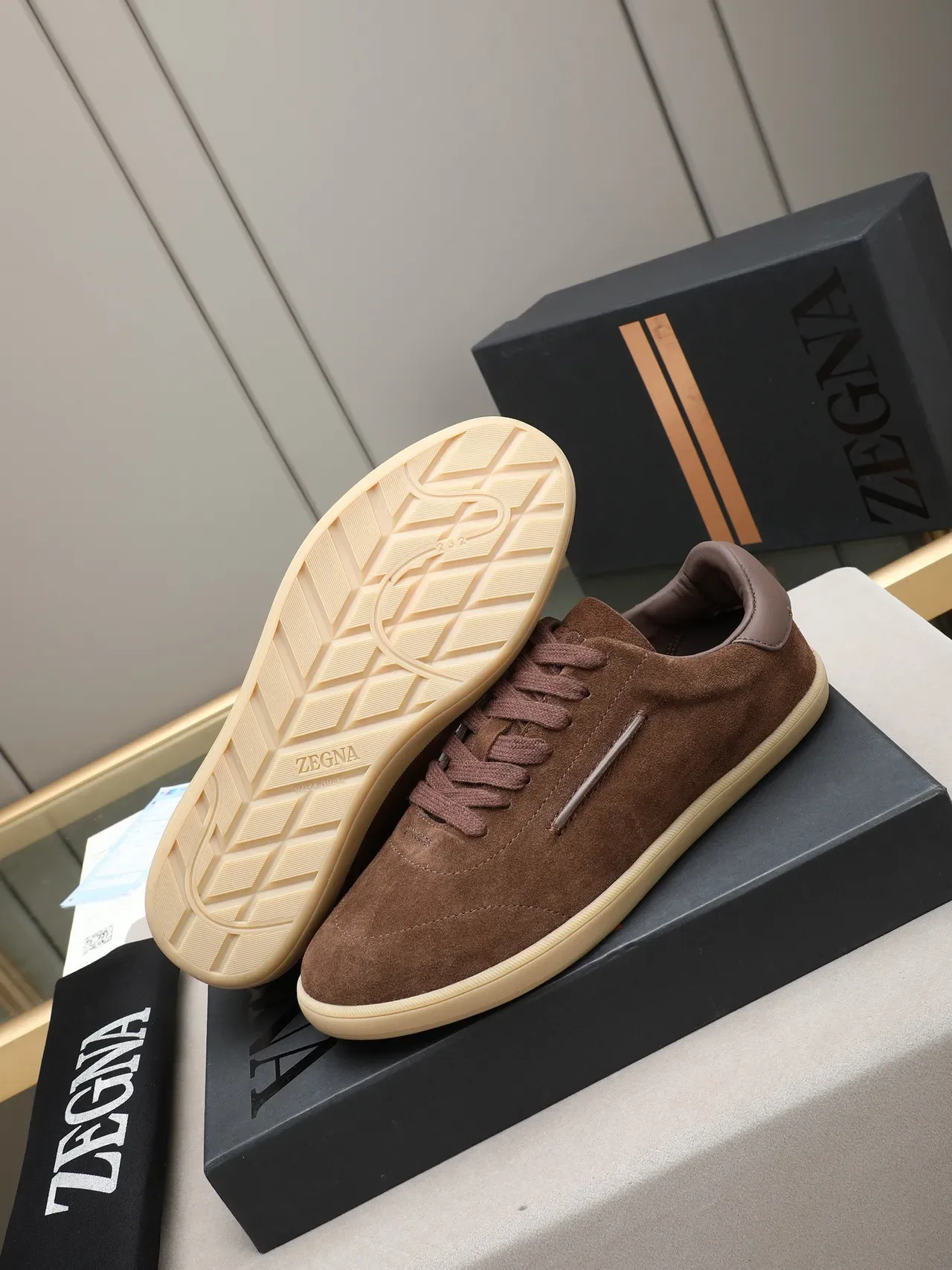 Brown Suede Low-Top Lifestyle Sneaker 4