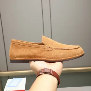 Brown Suede Upper Moc-Toe Stitching Loafer