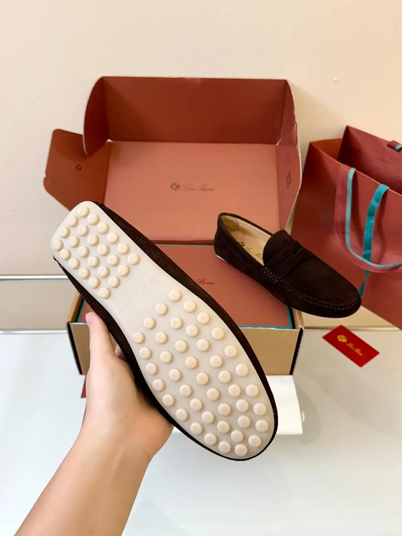 Brown White Suede Upper Penny Strap Loafer 5