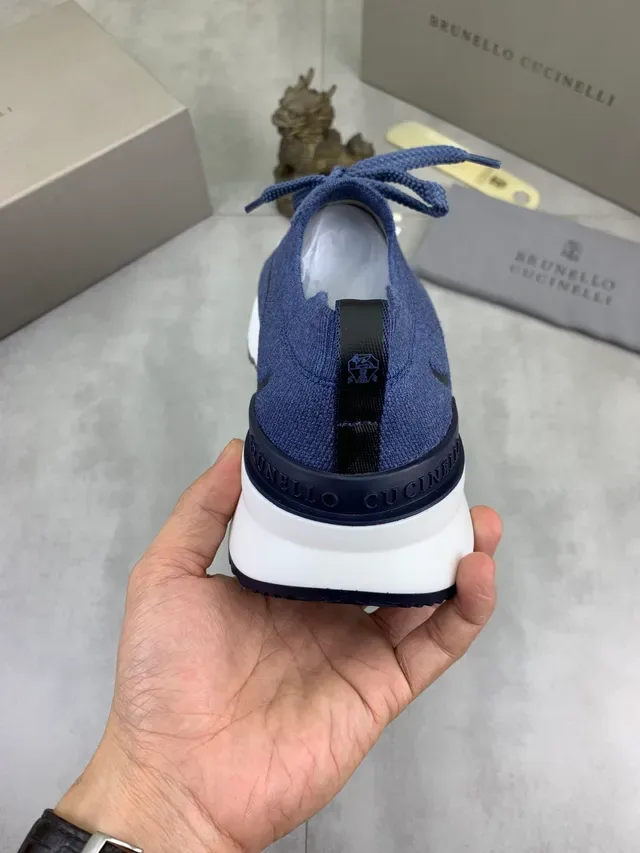 Brunello Cucinelli Blue Knit Lifestyle Sneaker 3
