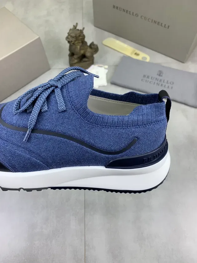 Brunello Cucinelli Blue Knit Lifestyle Sneaker 4