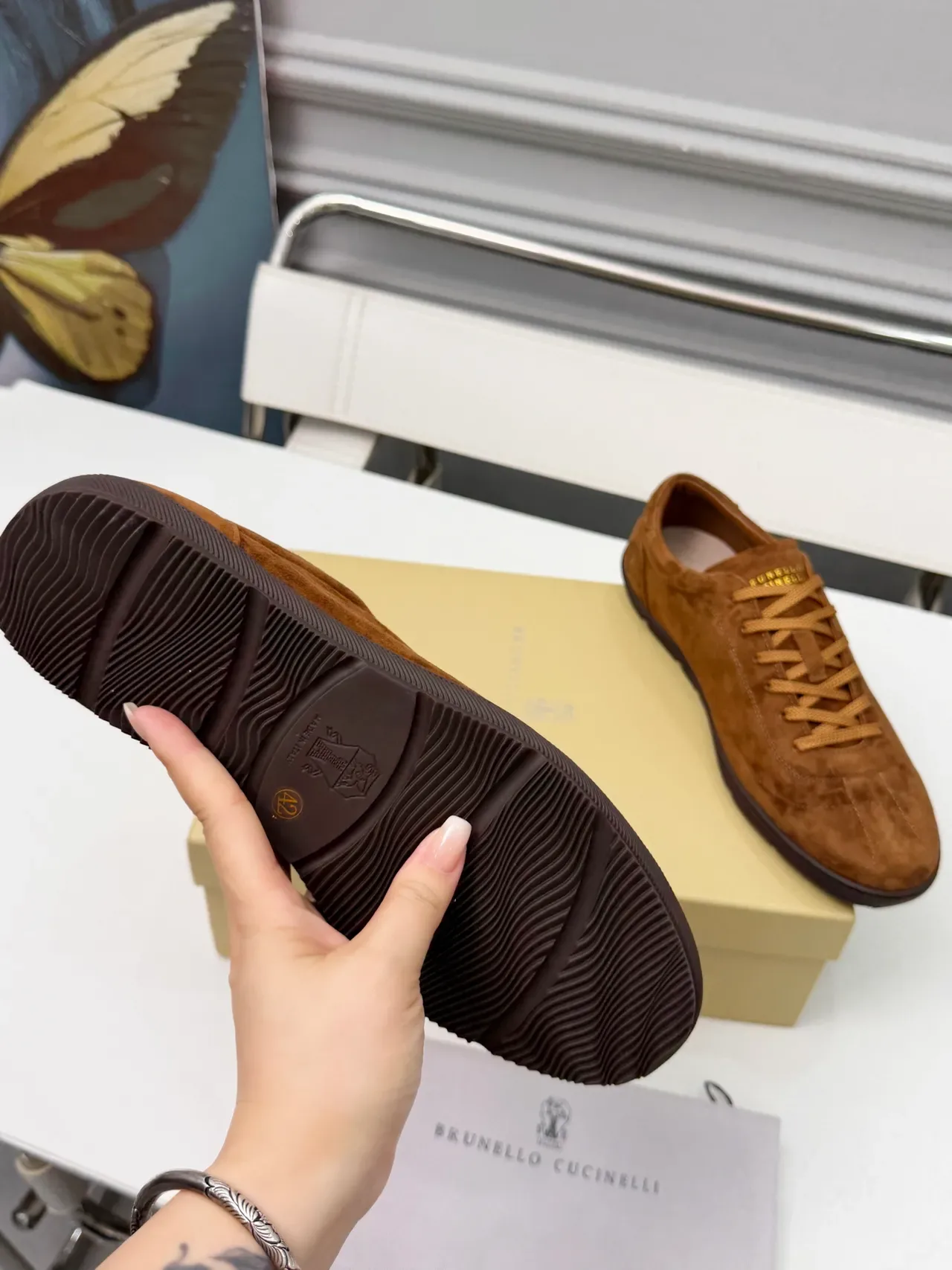Brunello Cucinelli Brown Suede Lace-Up Casual Shoes 2