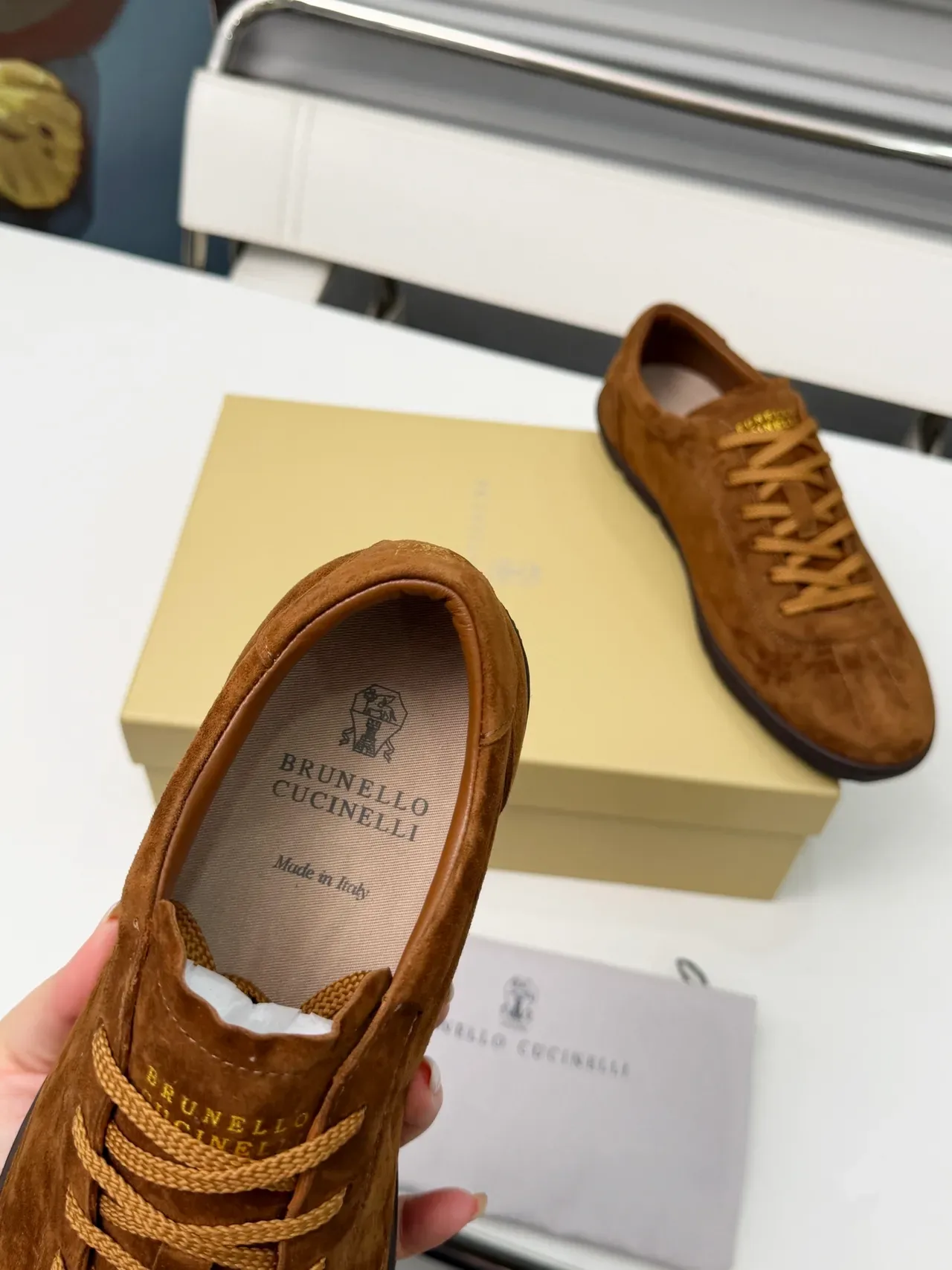 Brunello Cucinelli Brown Suede Lace-Up Casual Shoes 3