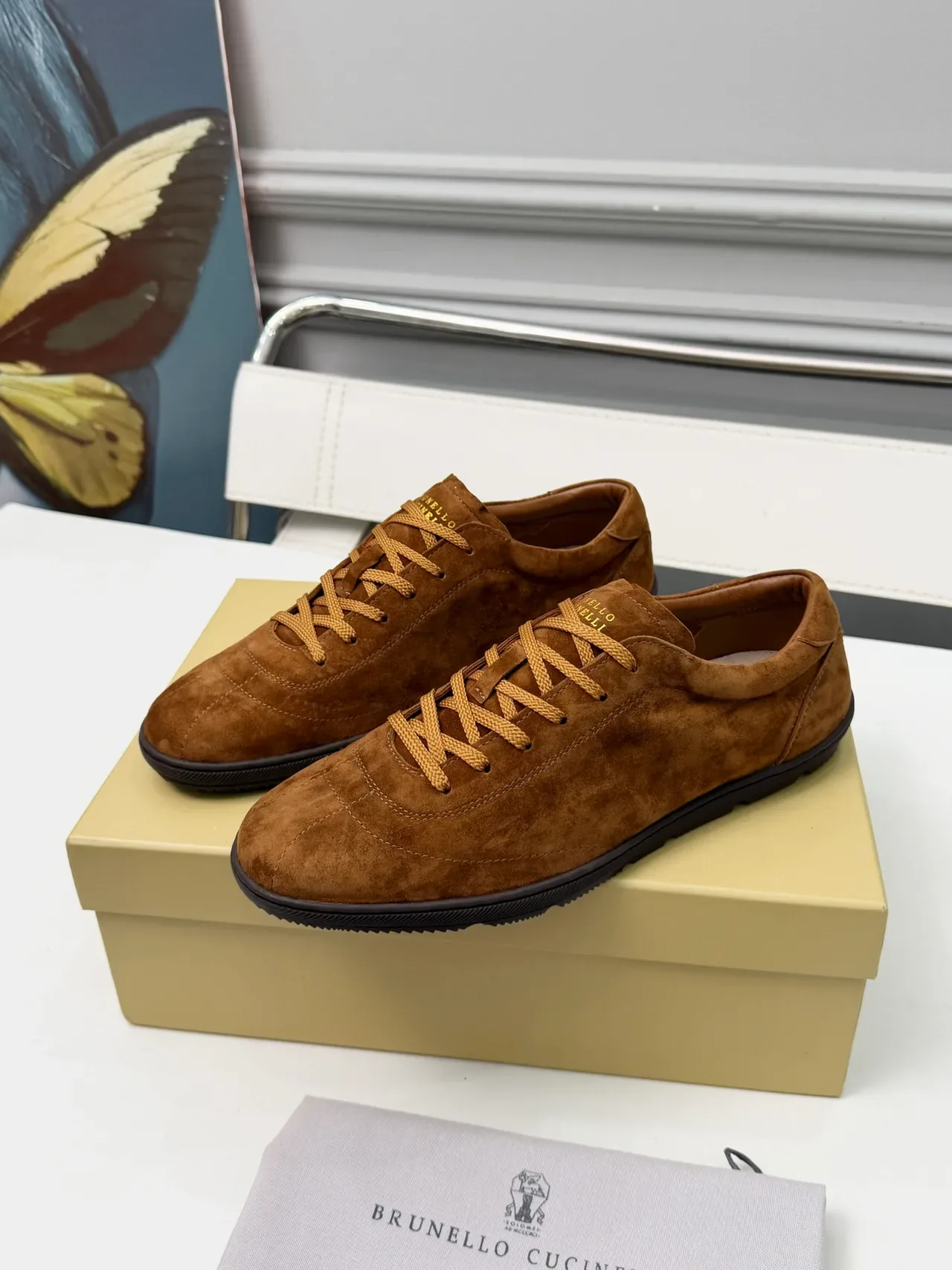 Brunello Cucinelli Brown Suede Lace-Up Casual Shoes 5