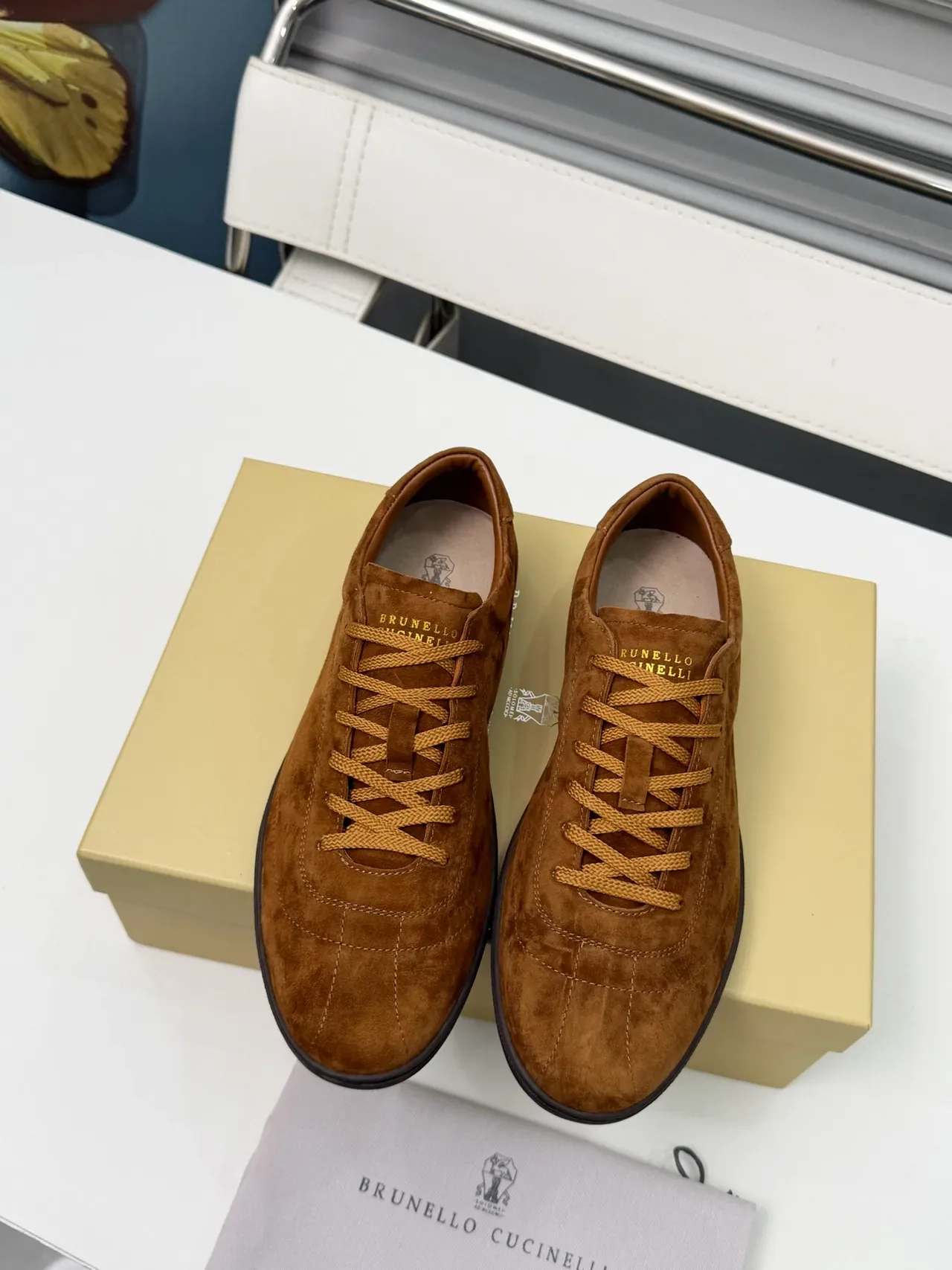 Brunello Cucinelli Brown Suede Lace-Up Casual Shoes 6