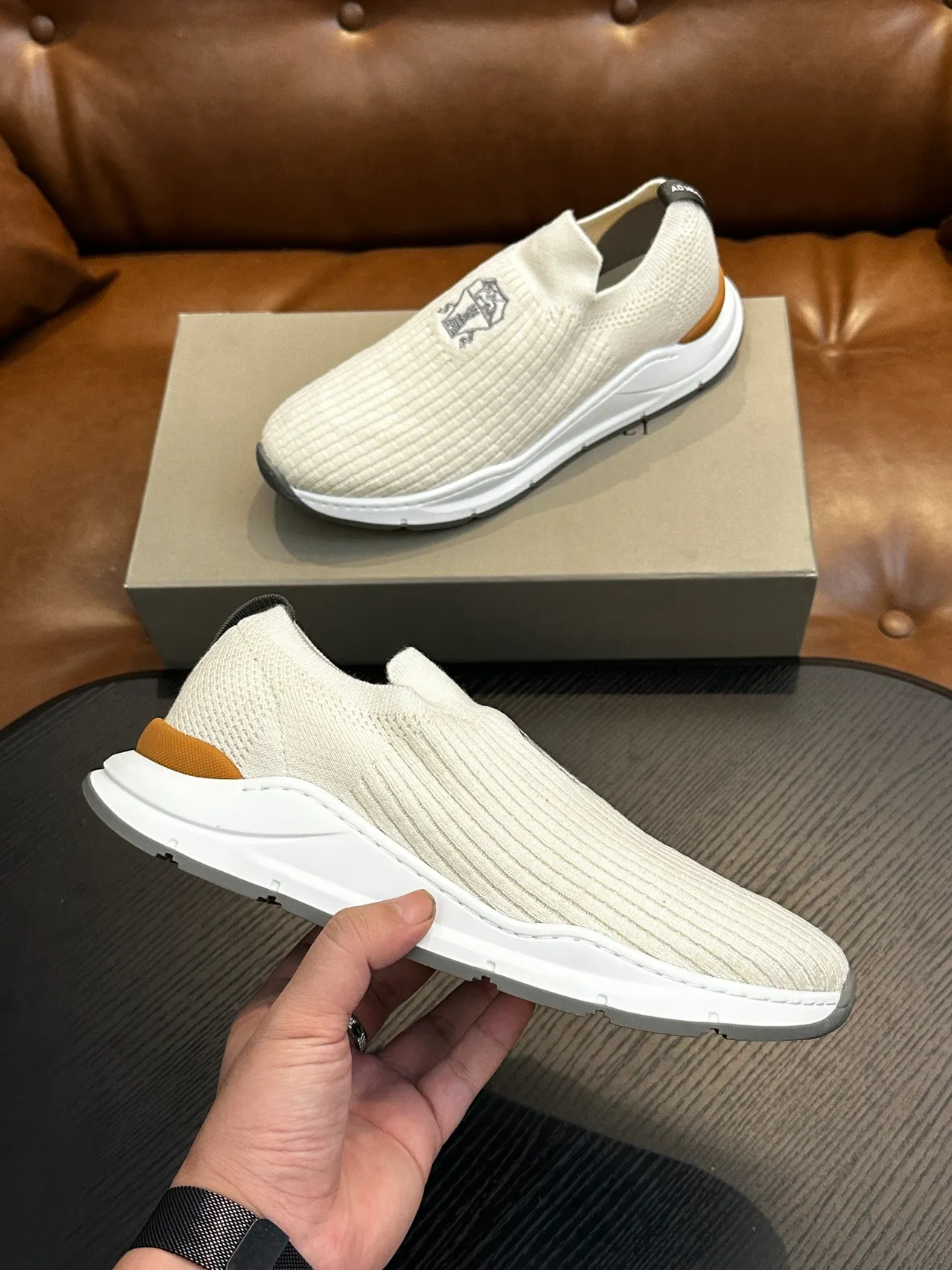 Brunello Cucinelli Ribbed Knit Slip-On Casual Shoes 5